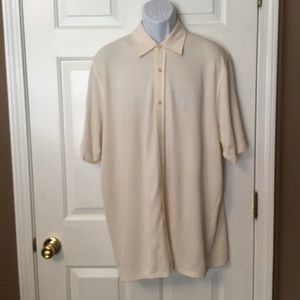 JOSEPH ABBOUD White/Cream Silk Shirt Sz XLTG.